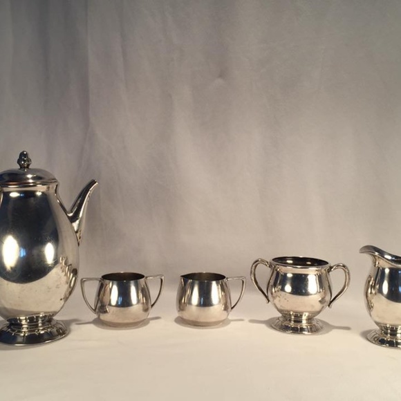 Empire Craft 5 Piece Quadruple Plated Silver Tea Set Gloriana Pattern - Picture 4 of 5